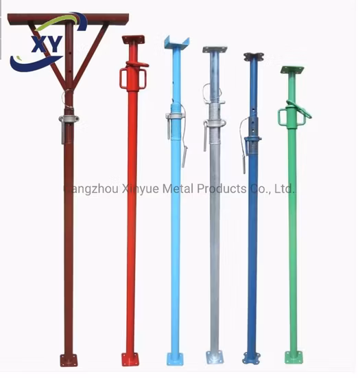 Sistema de escoramento de suporte para serviço pesado Adereços de aço Acro Jack Jack Base Suporte de escoramento Suporte de escoramento de aço ajustável Suporte de macaco para cofragem de andaimes